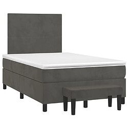 Avis Maison Chic Lit Adulte - Lit simple Lit à sommier tapissier et matelas moelleux - Meuble de Chambre - Gris foncé 120x200cm Velours -MN57728