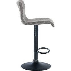 Decoshop26 Tabouret de bar x1 design simple avec repose-pieds en tissu gris clair pieds en métal noir 10_0004558