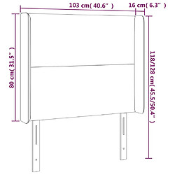 vidaXL Tête de lit à LED Blanc 103x16x118/128 cm Similicuir pas cher