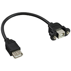 Câble adaptateur USB 2.0 InLine® de type A femelle à connecteur de châssis type B 0,2 m