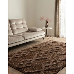 Hadorn Tapis shaggy 185x125 marron foncé Thun Tribus