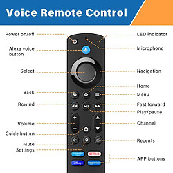 SANAG Telecommande Vocale De Remplacement, Telecommande Vocale Compatible Avec Smart Tv Stick(3Rd Gen & 2Nd Gen), Applicable À Smart Tv Cube(1St Gen & 2Nd Gen)