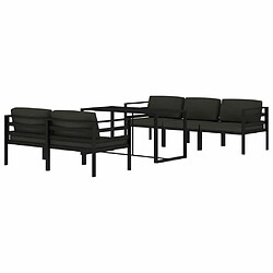 Avis Maison Chic Ensemble Tables et chaises d'extérieur 6pcs avec coussins,Salon de jardin Aluminium Anthracite -GKD379054