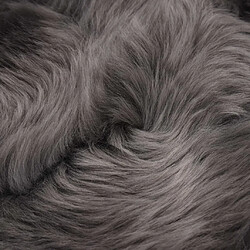 Decoshop26 Lot de 2 coussins de chaise gris clair 40x40 cm mouton véritable DEC021288