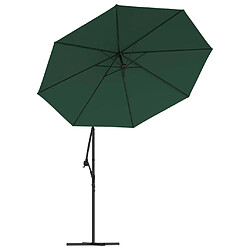 Maison Chic Parasol Jardin | Parasol avec éclairage LED 300 cm Poteau en métal Vert - GKD74779 pas cher