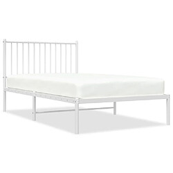 Maison Chic Lit adulte - Cadre de lit métal avec tête de lit pour chambre blanc 100x190 cm -MN34230