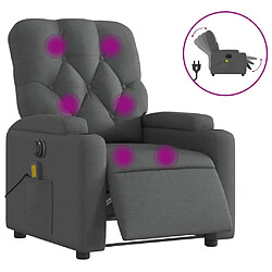 vidaXL Fauteuil inclinable de massage électrique gris foncé tissu