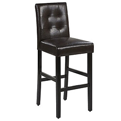 Beliani Tabouret de bar Cuir PU Marron MADISON