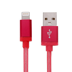 Acheter Wewoo Câble rouge pour iPhone X / 8 et 8 Plus / 7 7 Plus / 6 & 6s & 6 Plus 6s Plus / 5 & 5S & SE & 5C / iPad 1m Net Style Metal Head Lightning vers USB de données / chargeur,