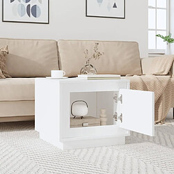 Avis Maison Chic Table basse,Table Console Table d'appoint, Table pour salon blanc brillant 51x50x44 cm bois d'ingénierie -MN52150