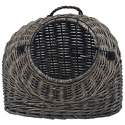 Avis vidaXL Cage de transport pour chats Gris 60x45x45 cm Saule naturel