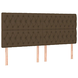 Acheter Maison Chic Tête de lit scandinave à LED,meuble de chambre Marron foncé 180x7x118/128 cm Tissu -MN70751