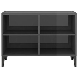 Avis vidaXL Meuble TV avec pieds en métal Gris brillant 69,5x30x50 cm