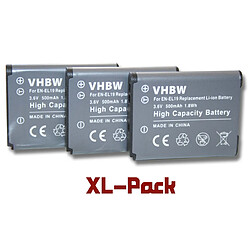 vhbw 3x batterie compatible avec Nikon CoolPix A100 caméra, remplace EN-EL19