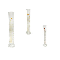 3pcs Eprouvettes Graduées Professionnel Mesureur Cylindres en Verre Laboratoires Chimie 100ml/250ml/500ml