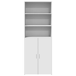 Avis vidaXL Buffet haut blanc 70x42,5x185 cm bois d'ingénierie