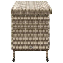 Acheter vidaXL Boîte de rangement de jardin et roues gris résine tressée