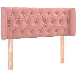 vidaXL Tête de lit avec oreilles Rose 103x16x78/88 cm Velours