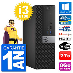 PC Dell OptiPlex 7040 SFF Intel i3-6100 RAM 8Go Disque 2To HDMI Windows 10 Wifi - Occasion