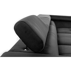 Acheter VENESETTI Canapé d'angle convertible - ERWAN - en tissu luxe 5 places, anthracite, angle droit (vu de face)