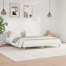 Maison Chic Lit adulte - Lit simple Cadre de lit,Structure du lit Contemporain blanc 140x200 cm bois d'ingénierie -MN32652