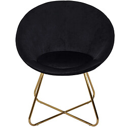 Acheter The Home Deco Factory Fauteuil en métal et velours Karl noir.