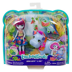 ENCHANTIMALS - Hedda Hippo + Lake - Mini Poupee 15cm + sa figurine animal pas cher