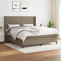 Maison Chic Lit adulte- Lit + matelas,Sommier à lattes de lit avec matelas Taupe 180x200 cm Tissu -GKD20656