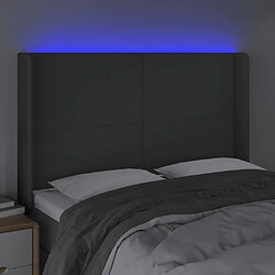 Acheter Maison Chic Tête de lit scandinave à LED,meuble de chambre Gris foncé 147x16x118/128 cm Tissu -MN14563