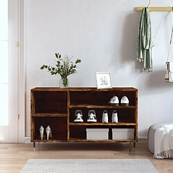 Maison Chic Armoire à Chaussures,Meuble de Rangement à Chaussures Chêne fumé 102x36x60 cm Bois d'ingénierie -MN64846