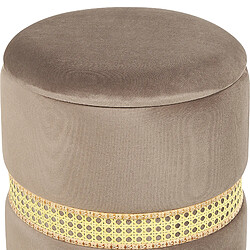 Acheter Beliani Pouf MEDFORD Set de 2 Taupe Velours 30/34 cm 30/34 cm