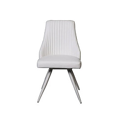 Avis Inside 75 Lot de 2 chaises design FREEWAY WHITE pivotant à 180° assise polyuréthane blanc