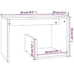 vidaXL Table d'appoint Sonoma gris 59x36x38 cm Bois d'ingénierie pas cher