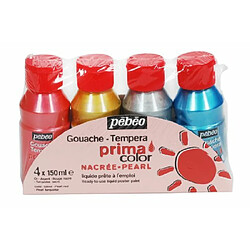 Pébéo 055591 Primacolor Nacrée Pack de 4 Flacons de 150 ml