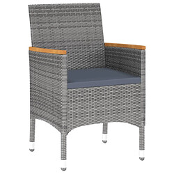 Maison Chic Mobilier à dîner 3 pcs de jardin - Ensemble table et chaises d'extérieur - Salon/Mobilier de jardin classique Résine tressée Gris -MN26569 pas cher