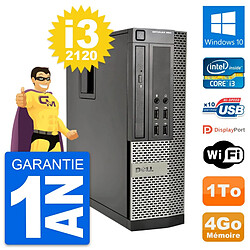 PC Dell OptiPlex 990 SFF Intel i3-2120 RAM 4Go Disque Dur 1To Windows 10 Wifi - Occasion