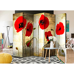 Artgeist Paravent - Golden Field of Poppies II [Room Dividers] [225x172]