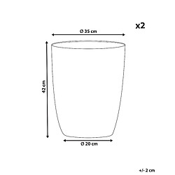 Avis Beliani Lot de 2 cache-pots gris 35 x 35 cm CROTON