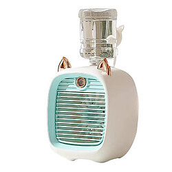 Ventilateur Portable, Moteur Brushless Réglable à 3 vitesses, Nano Spray, Batterie 2400mAh, Bleu