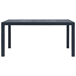 Maison Chic Table de jardin | Table d'extérieur Anthracite 150x90x72 cm Plastique Aspect rotin -GKD45543