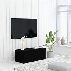 vidaXL Meuble TV Noir 80x34x30 cm Bois d'ingénierie