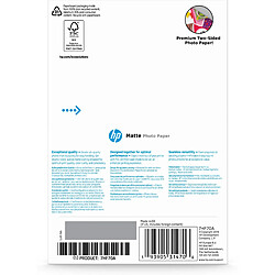 Matte FSC Photo Paper 4x6 25 sheets HP