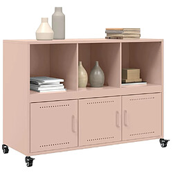 Avis vidaXL Buffet rose 100,5x39x72 cm acier