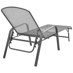 Acheter vidaXL Chaises longues lot de 2 avec table Acier Anthracite