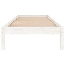 Avis vidaXL Cadre de lit sans matelas blanc bois massif