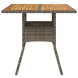 Acheter Maison Chic Table de jardin | Table d'extérieur et dessus en bois d'acacia gris résine tressée -GKD91314