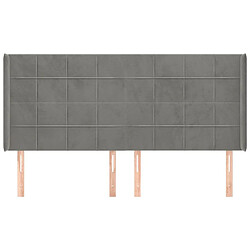 Avis Maison Chic Tête de lit scandinave avec oreilles,meuble de chambre Gris clair 163x16x118/128 cm Velours -MN63619