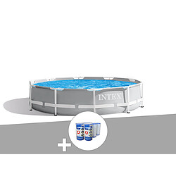 Kit piscine tubulaire Intex Prism Frame ronde 3,66 x 0,76 m + 6 cartouches de filtration