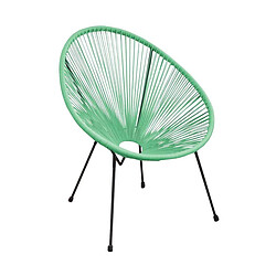 ALIZÉ Fauteuil de jardin en acier et assise en fil de résine Rio gris, amande.