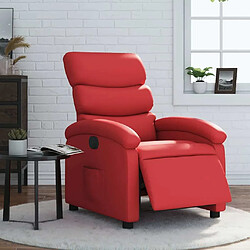 Maison Chic Fauteuil Relax pour salon, Fauteuil inclinable électrique Rouge Similicuir -GKD95356